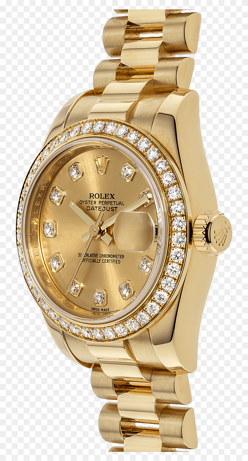735x1501 Золотые Украшения Datejust Часы Rolex Цветной Клипарт Аналоговые Часы, Наручные Часы, Башня С Часами, Башня Png Скачать