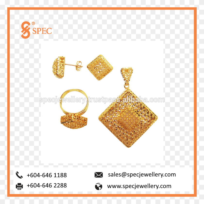 1000x1000 Gold Jewellery Set Necklaces Women Accessories Earrings, Accessory, Jewelry, Earring Descargar Hd Png
