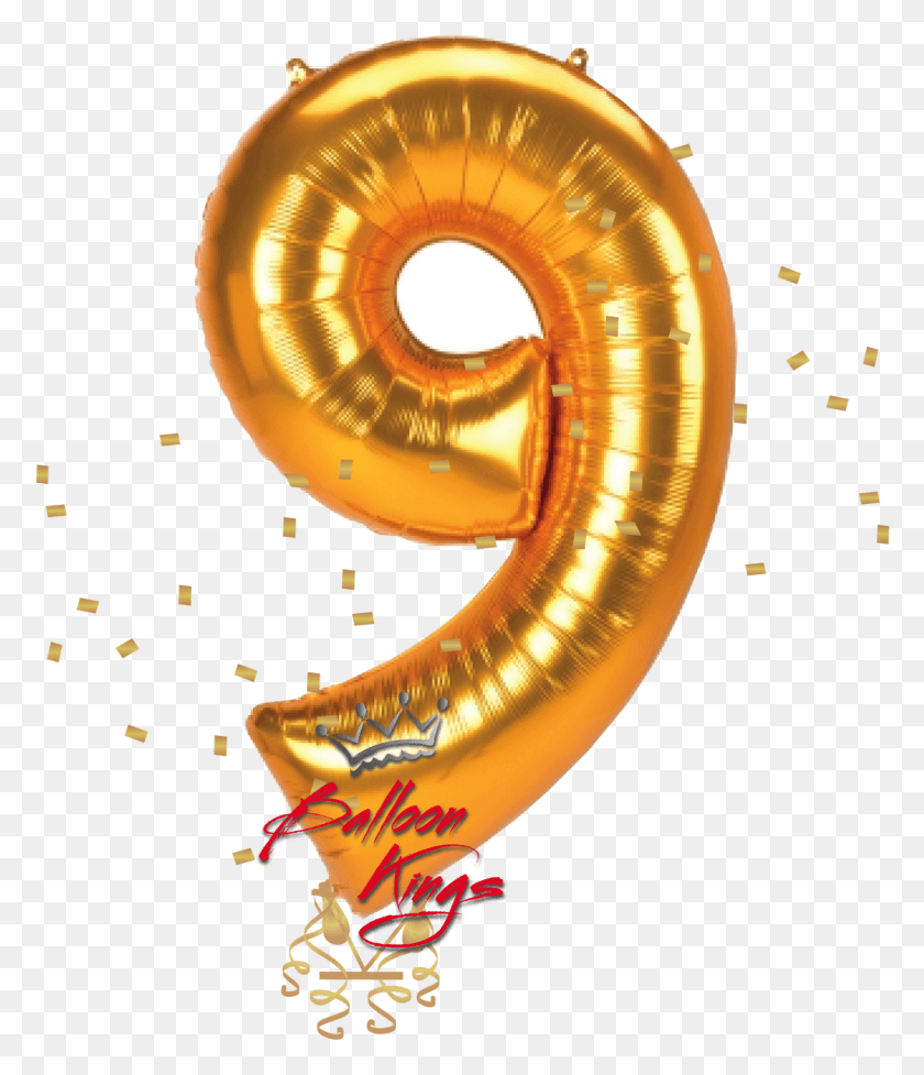 1024x1204 Gold Jumbo Number 9 Balloon, Lamp, Spiral, Coil HD PNG Download