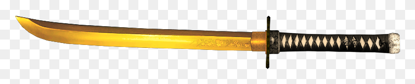 780x110 Gold Katana Sword, Blade, Weapon, Weaponry HD PNG Download