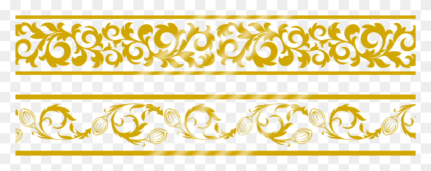 5001x1759 Gold Lace Border Gold Lace Border, Text, Label, Calligraphy HD PNG Download