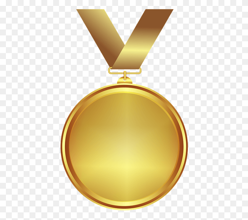 438x686 Gold Medal Transparent Printable Medal, Lamp, Gold, Trophy HD PNG Download