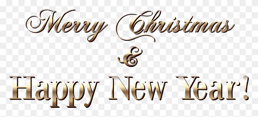 5957x2469 Gold Merry Christmas Text Style Clipart Image Merry Christmas And Happy New Year 2019, Alphabet, Calligraphy, Handwriting HD PNG Download