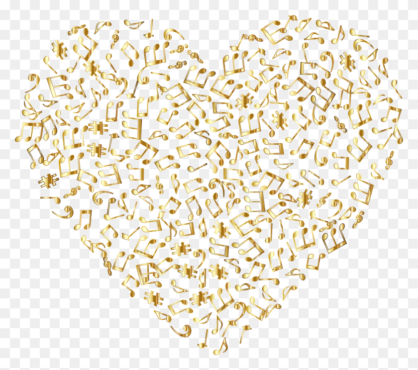 2294x2013 Gold Musical Heart 4 No Background Jpg Free Stock Transparent Background Gold Heart, Text, Chandelier, Lamp HD PNG Download