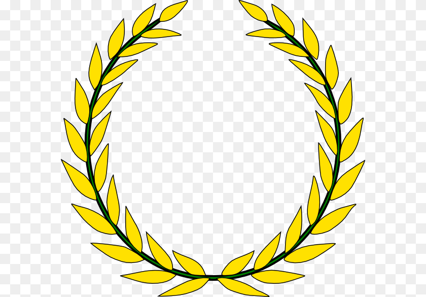 Gold Olive Branch Vector, Oval Clipart PNG