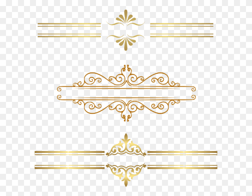 611x594 Gold Outline Gold Certificate Frame, Symbol, Emblem, Floral Design HD PNG Download