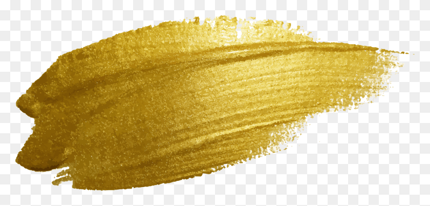 2000x877 Gold Paint Brush Gold Paint Splash, Food, Plant, Custard HD PNG Download
