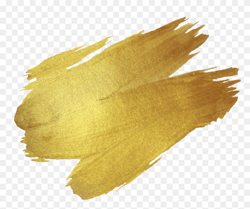 1024x847 Золотая Краска Пятно Goldsmudge Goldpaint Хороший Золотой Мазок Кистью, Лист, Растение, Животное Hd Png Скачать