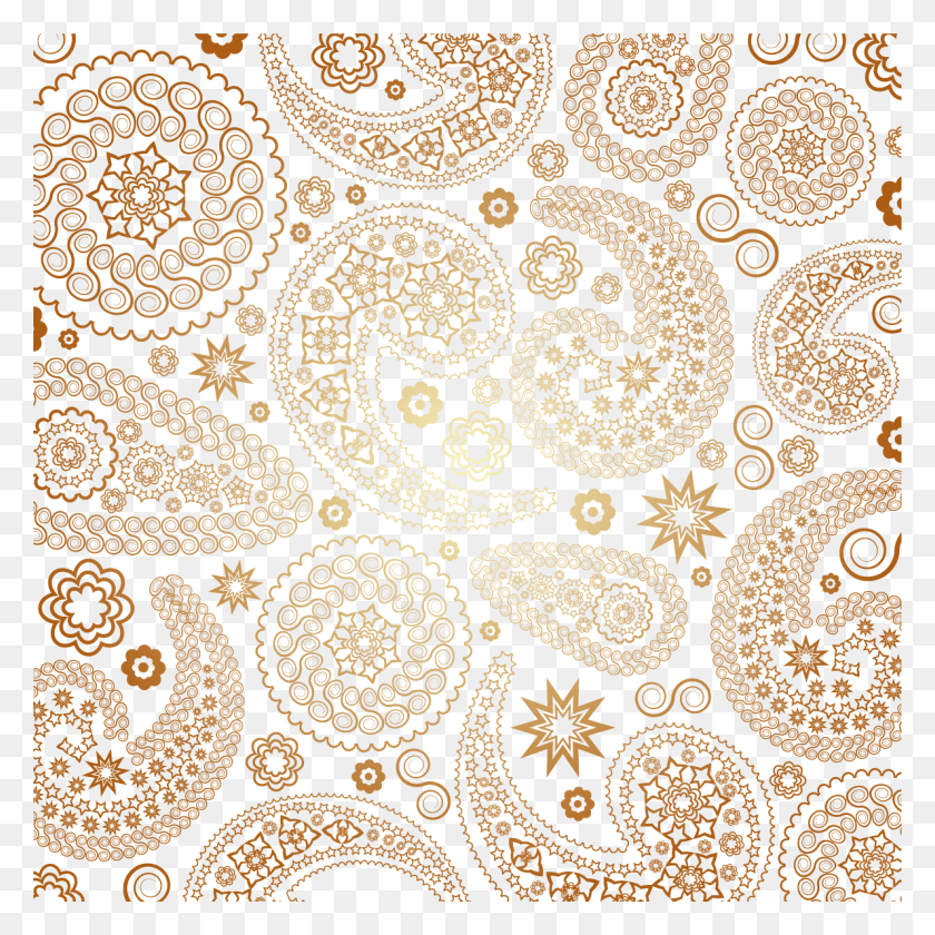 1191x1191 Gold Pattern Material Circle, Rug, Paisley HD PNG Download