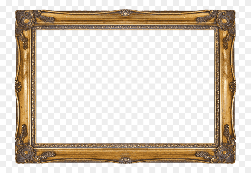 743x520 Gold Picture Frame, Blackboard HD PNG Download