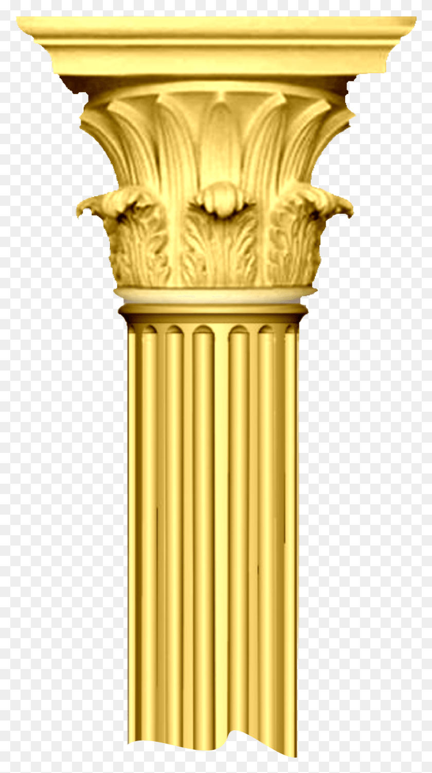 1557x2879 Gold Pillar Chapiteau Pidestal Grce Antique Images, Architecture, Building, Column HD PNG Download