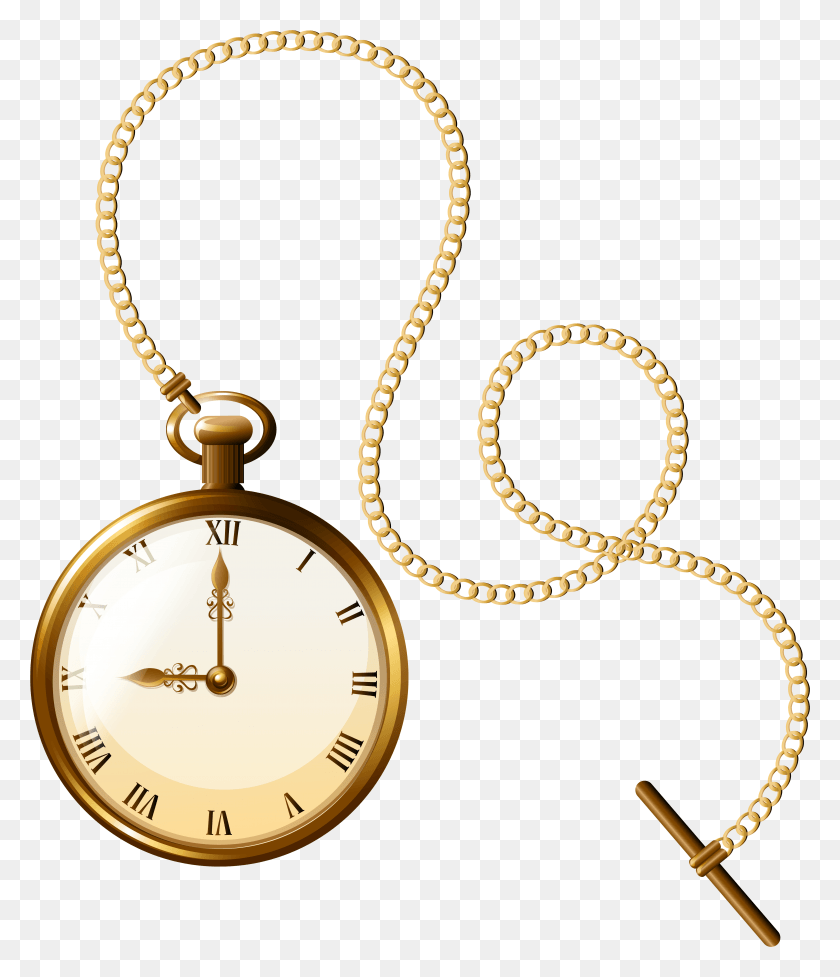 4708x5540 Gold Pocket Watch Clock Clip Art Gold Pocket Watch, Locket, Pendant, Jewelry HD PNG Download