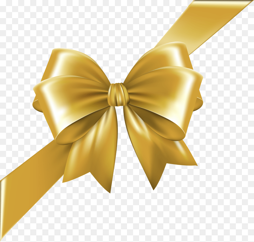 8000x7642 Gold Ribbon Bow Image Bow Gold Ribbon, Accessories, Diamond, Gemstone, Jewelry PNG