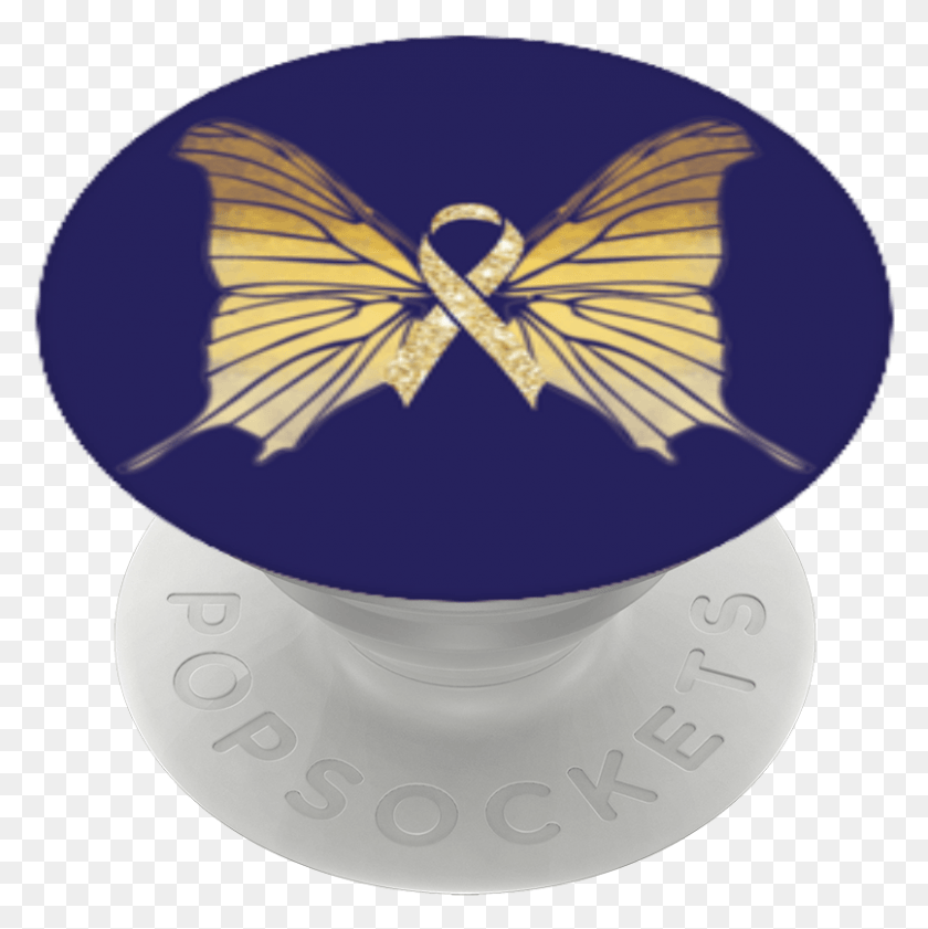 806x808 Gold Ribbon Butterfly Popsockets Circle, Saucer, Pottery, Porcelain HD PNG Download