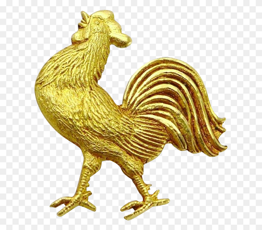 621x677 Gold Rooster Stick Pin Stickpin Offered By Purrfect Gold Rooster, Animal, Chicken, Poultry HD PNG Download