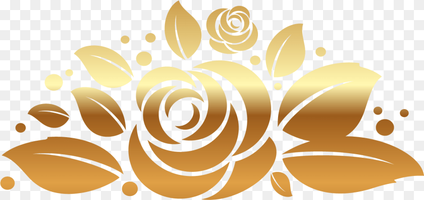 1578x748 Gold Rose Decor Picture Gold Vector Flower, Art, Floral Design, Graphics, Pattern Clipart PNG