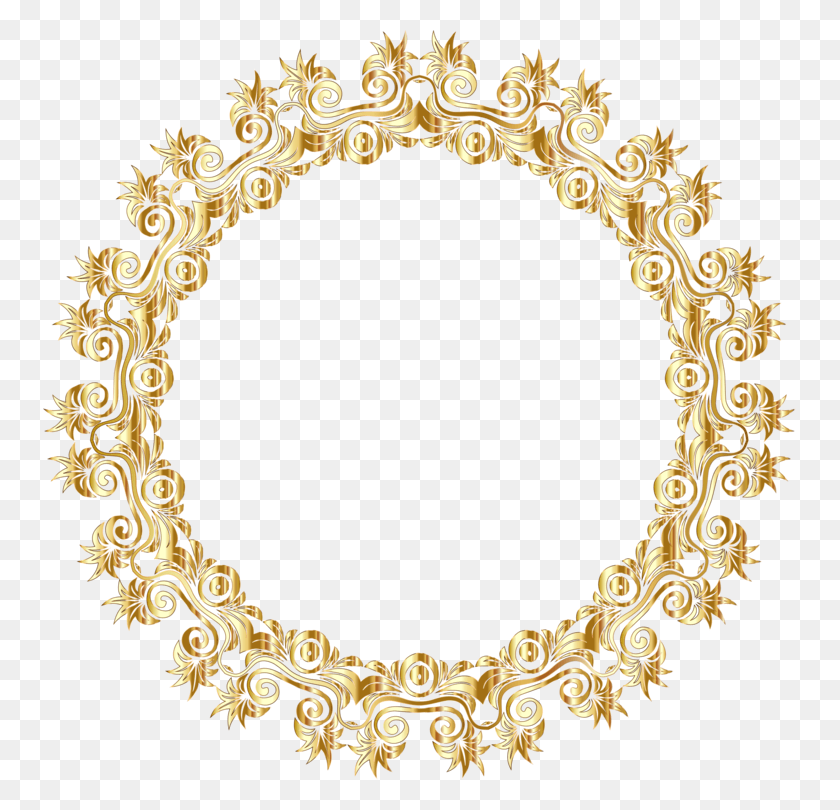 753x750 Gold Round Border Frame Clip Art Golden Round Frame, Accessories, Accessory, Jewelry HD PNG Download
