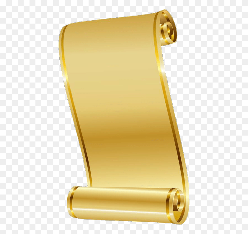 447x734 Gold Scroll Paper, Trophy HD PNG Download