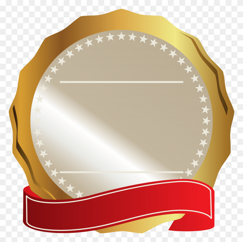 5001x4980 Золотая Печать С Красной Лентой Клипарт Изображение, Одежда, Одежда, Золотая Медаль Png Скачать