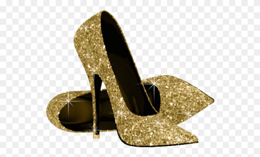 548x449 Gold Shoes Image Gold Glitter Heels, Clothing, Apparel, Shoe HD PNG Download