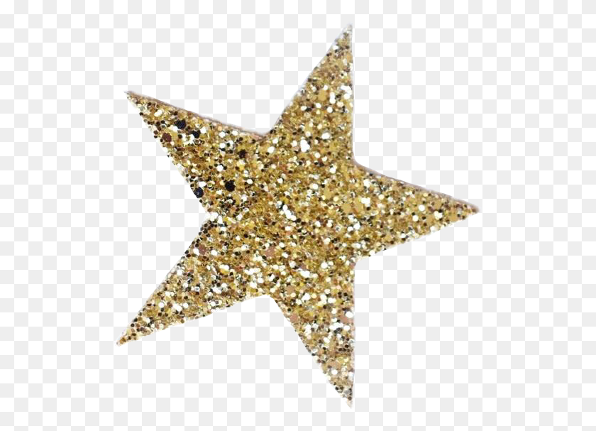 520x547 Gold Sparkly Star Png / Estrella Png