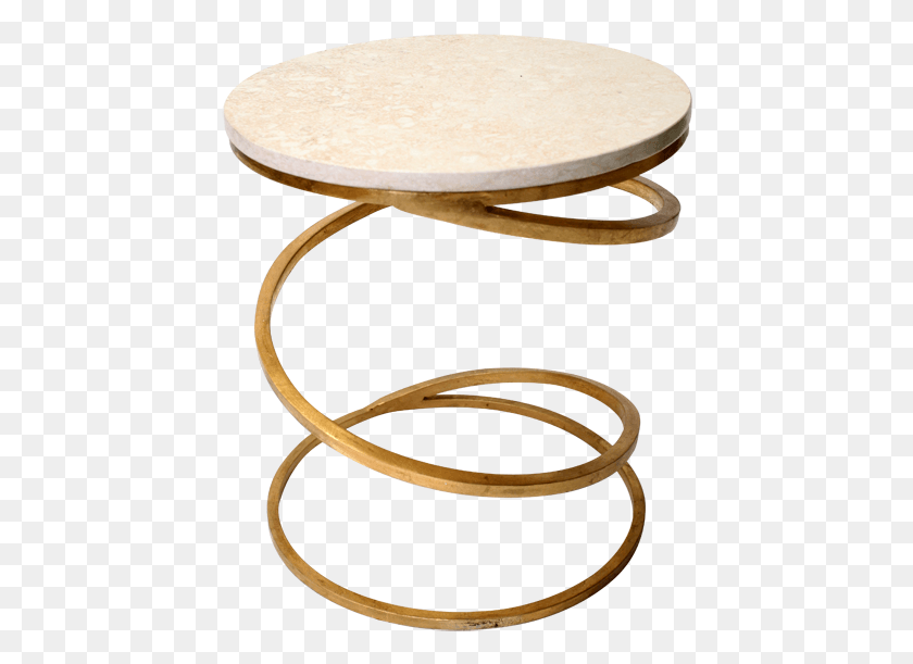 434x551 Gold Spiral Side Table Gold Side Table, Furniture, Coffee Table, Chair HD PNG Download