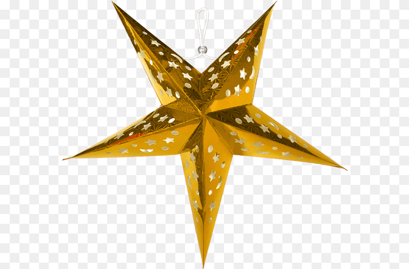 588x553 Gold Star Gold Star Paper Lanterns Stars Paper Lantern, Star Symbol, Symbol, Cross Sticker PNG