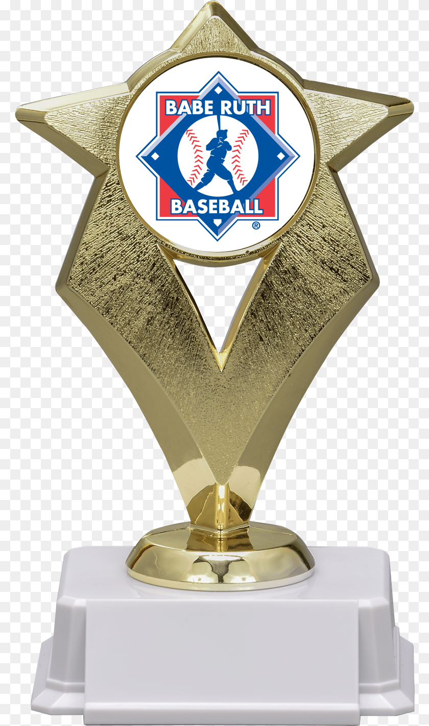 Gold Star Trophy Babe Ruth Baseball Transparent PNG