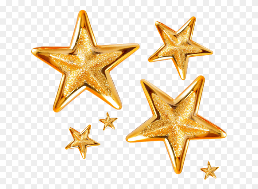 639x555 Gold Stars Clipart Estrellas De Navidad, Cross, Symbol, Star Symbol HD PNG Download