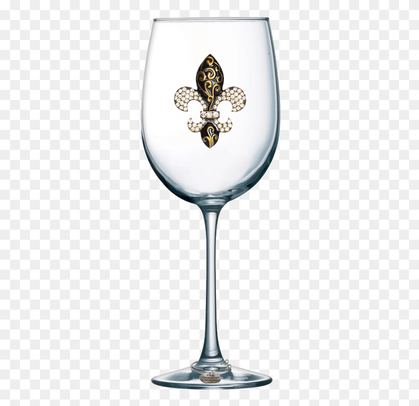 289x753 Gold Swirl Fleur De Lis Jeweled Stemmed Wine Glass Wine Glass Quotes For Mom, Glass, Lamp, Goblet HD PNG Download