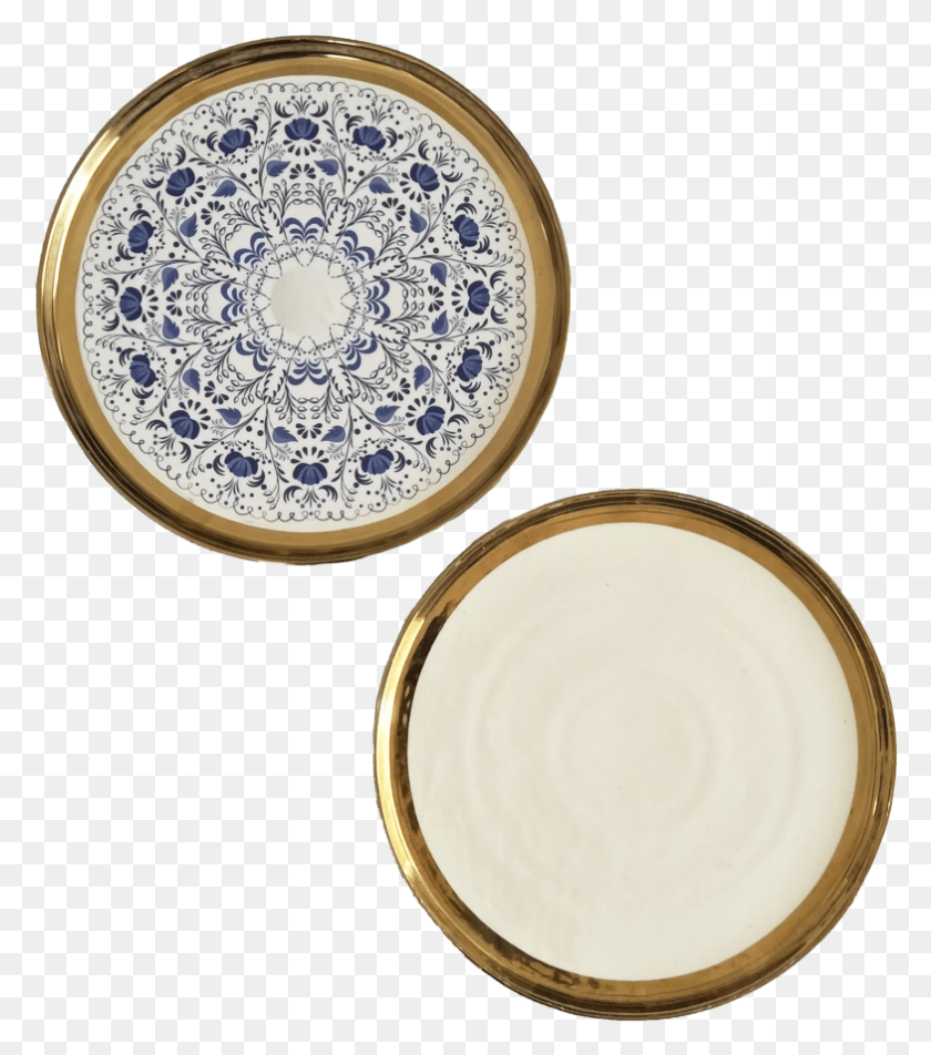 784x897 Gold Trim Round Platetray Circle, Porcelain, Pottery HD PNG Download
