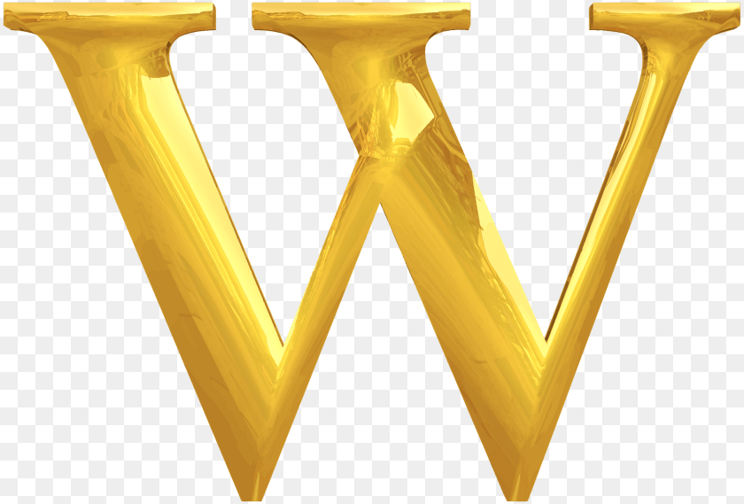 Gold Typography Letter W, Weapon PNG