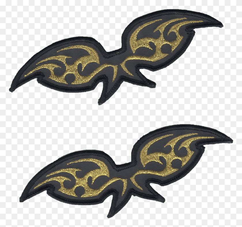 917x854 Gold Wings Pair 6 Embroidered Reflective Patch Eagle, Snake, Reptile, Animal HD PNG Download