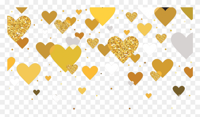 1025x568 Золотые Фоны Изображение Сердца, Конфетти, Бумага, Ковер Hd Png Скачать