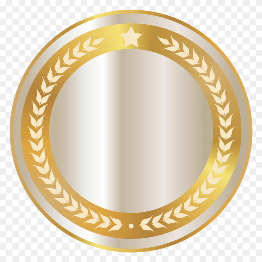 1203x1203 Золотой Значок Фото Прозрачный Фон Золотой Круг, Лента, Овал, Золотая Медаль Png Скачать