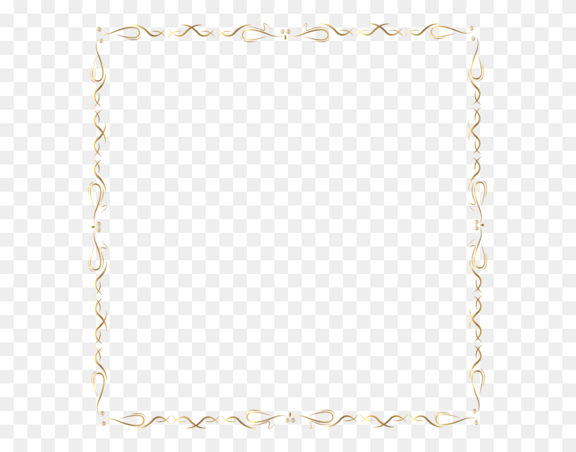 589x600 Golden Border Clip Art Image, Chain, Text HD PNG Download
