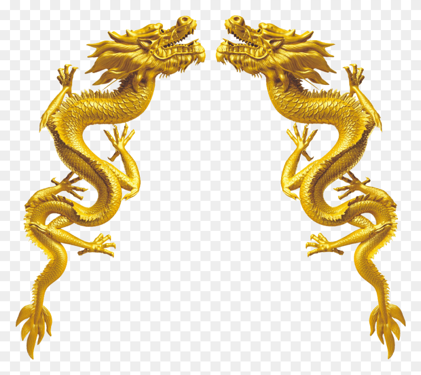 965x850 Golden Chinese Dragon Hq Clipart Gold Chinese Dragon, Dragon HD PNG Download