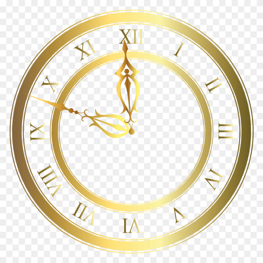 963x962 Golden Christmas Clock Clipart Gold Clock, Analog Clock, Clock Tower, Tower HD PNG Download