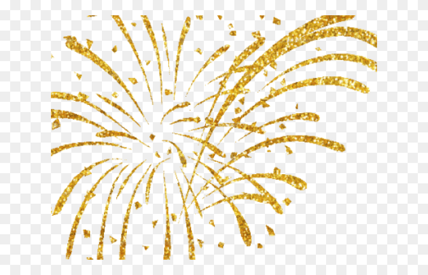 640x480 Golden Clipart Firework New Year Fireworks, Nature, Outdoors, Night HD PNG Download