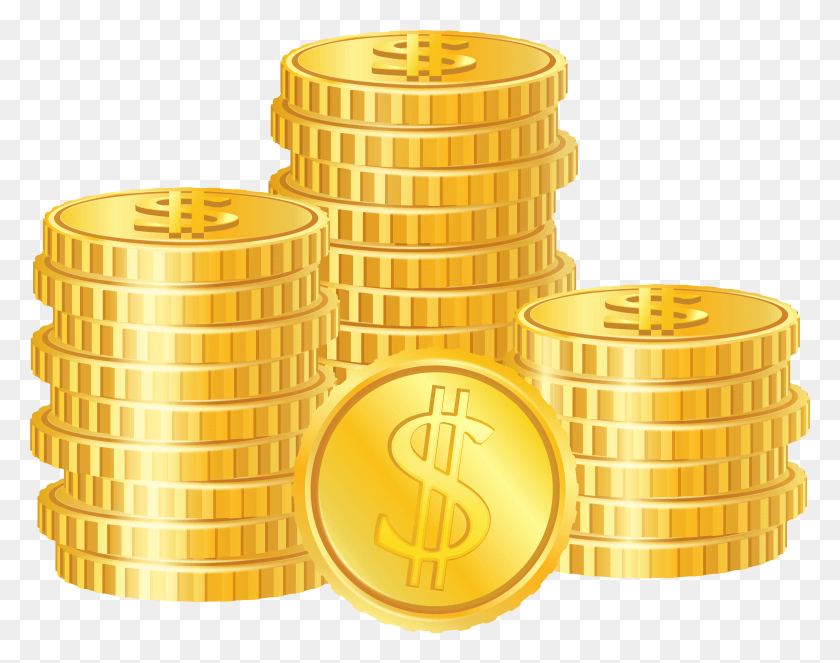 7867x6091 Golden Coins Clipart Image HD PNG Download