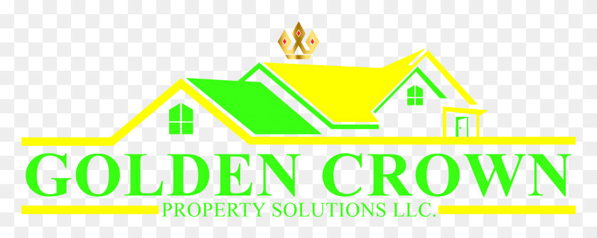 3568x1265 Descargar Png Golden Crown Property Solutions Llc Triángulo, Símbolo, Texto, Logotipo Hd Png