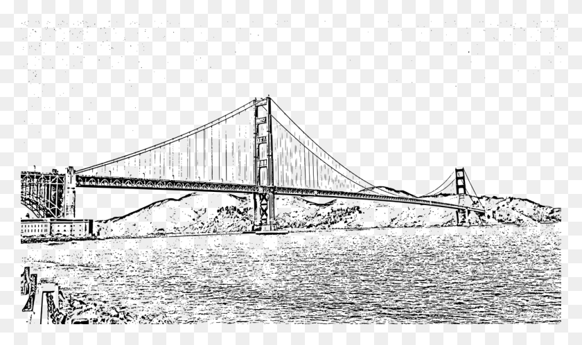 1280x720 Golden Gate Bridge San Francisco Image Golden Gate Bridge Clipart Black And White, Gray, World Of Warcraft HD PNG Download