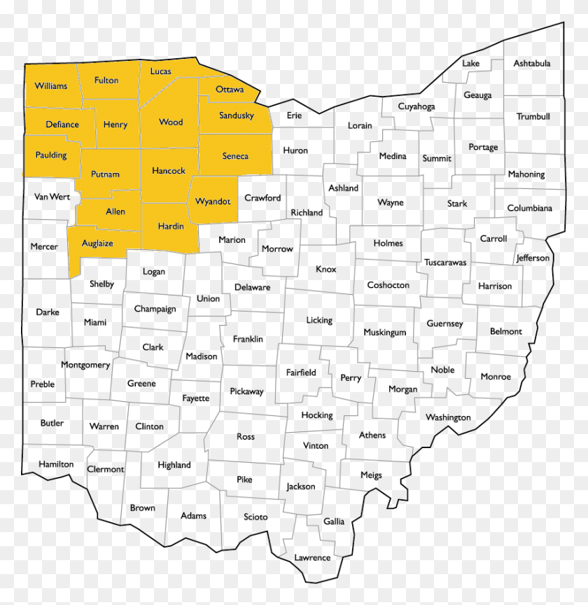 851x878 Golden Key Our Services Ohiomap Ohio County Map, Word, Plot, Diagram HD PNG Download