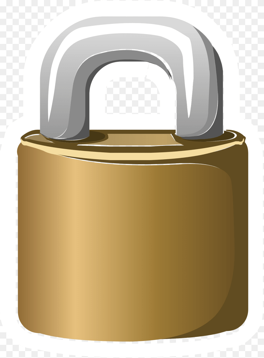 Golden Lock Clipart PNG