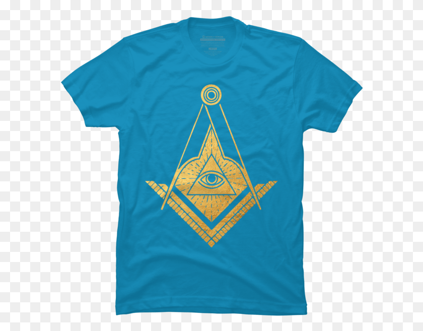 602x597 Golden Masonic Symbol All Seeing Eye All Seeing Eye Masonic, Clothing, Apparel, T-shirt HD PNG Download