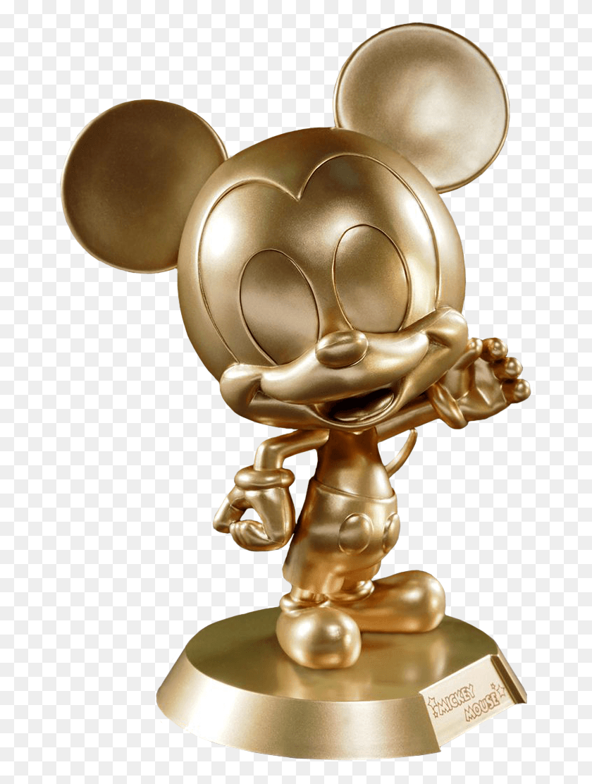 678x1052 Golden Mickey Mouse 90th Anniversary Cosbaby, Bronze, Figurine, Lamp HD PNG Download