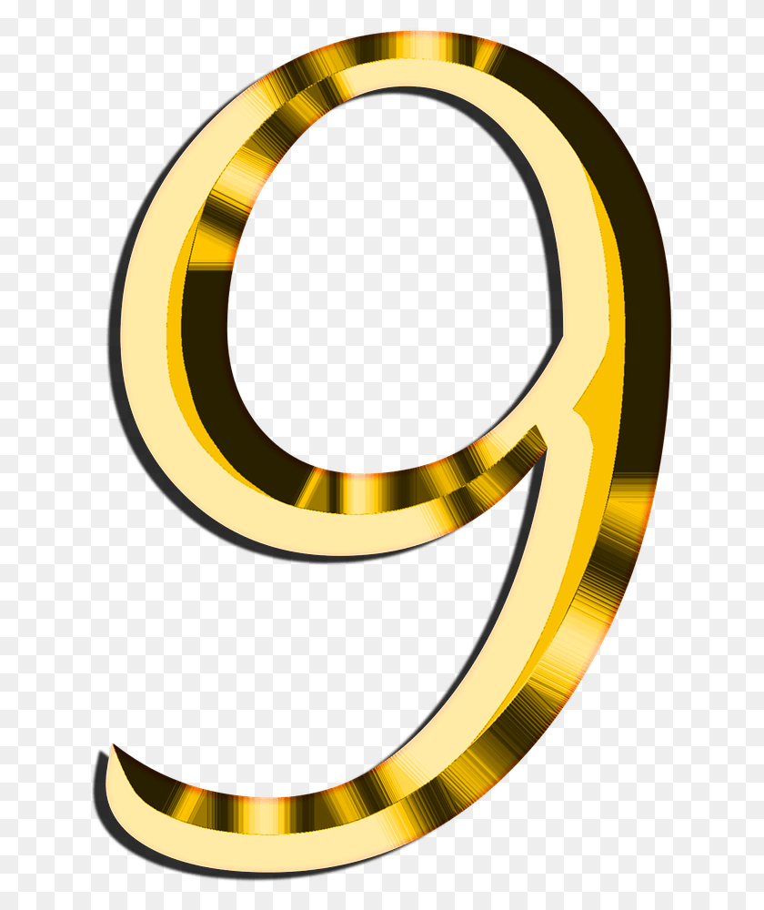 642x940 Golden Number Gold Number 9, Symbol, Text, Alphabet HD PNG Download