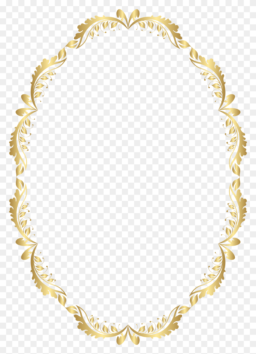 5605x7931 Golden Oval Border Transparent Clip Art Gold Floral Frame Oval HD PNG Download