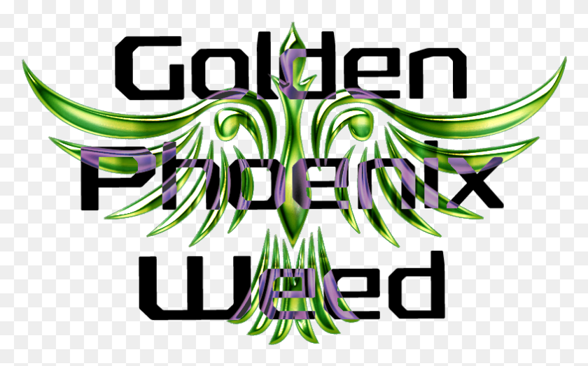 785x467 Golden Phoenix Weed Graphic Design, Pattern, Ornament, Fractal HD PNG Download