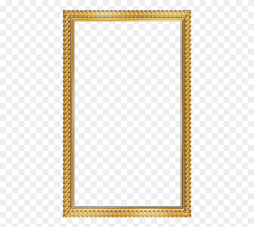 429x691 Golden Photo Frame, Rug, Text, Gold HD PNG Download